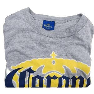 Corona Extra Mens T-Shirt Gray Short Sleeves Licensed Graphic Medium